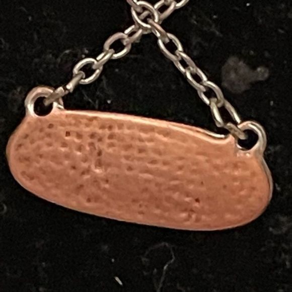 18” silver tone chain necklace & 1” engravable pendant & 30 bezel set crystals - Picture 3 of 9